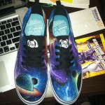 Galaxy Custom Painted Drawn Size 9 Shoes Air Speeds Vans Nike