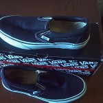 VANS CLASSIC MEN’S SLIP ON Black/ White 7.5