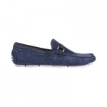 Hugo Boss Mens Shoes Drefinno Suede Driving Moccasin Loafters Blue