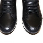 $395 Hugo Boss ‘NIKKOS’ Size 10 (9 UK) Leather Ankle Boots/Sneakers in Black