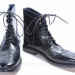 COLE HAAN HARRISON C10755 NIKE AIR 11 black leather ANKLE BOOT WING TIP shoe