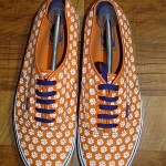 Vans CLEMSON TIGERS Orange & Purple Paw Print Canvas Shoes Men’s 13 RARE!!!