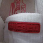 Mens sz 10 M white leather beige suede Diesel athletic tennis shoes