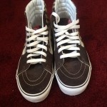 Vans High Top Shoes Brown solid & Checked Size 8 – Excellent