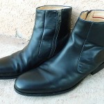Hugo Boss Ankle Boots Black Leather Side Zipper Mens Size 8 US / 41.5 EU