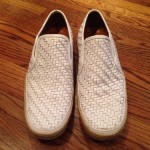 Cole Haan White Woven Leather Slip-on Shoes Sz 10M