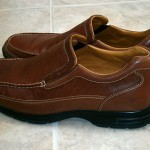 A+ COLE HAAN Nike Air Pebbled BROWN Leather Slip On Moc Loafers Men 12 M EUC