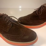 COLE HAAN LunarGrand Wingtip Suede Oxford Mens Shoes Dark Brown Orange 9.5M