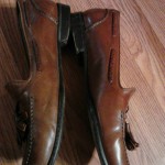 BRAGANO COLE HAAN BROWN LEATHER  TASSEL LOAFERS SHOES SZ 8 M MADE ITALY