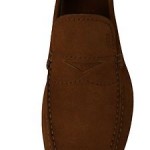 Hugo Boss Mens Relons Medium Brown Suede Slip-On Casual Penny Loafers Shoes