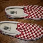 Vans Slip On VINTAGE White/Red Checkers Size 10 vans