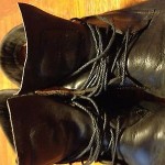 Timberland Boot Company, black leather cap toe lace up dress boot, size 10