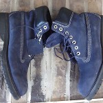Super TIMBERLAND BOOTS Mens 9.5 M  Blue Leather Work Boots EUC