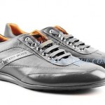 HUGO BOSS BLACK LABEL ATTLO GRAY CASUAL SNEAKERS SHOES 100% LEATHER NEW SZ 10