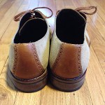 COLE HAAN mens size 14 M tan suede and brown leather saddle shoes
