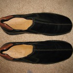 NEW COLE HAAN ZENO BLACK LEATHER SPLIT TOE SLIP ONS WITH ELASTIC GORE ON SIDE-15