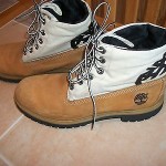 Men’s Timberland Boots, size 10 1/2, Canvas Top with Large Graphics, Cool Design