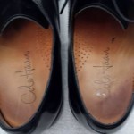 COLE HAAN NIKE AIR BLACK LEATHER CAP TOE DRESS SHOES BLACK