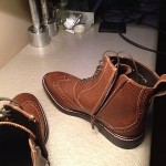 Mens Cole Haan Nike Air Brown Snake-Stamped Leather Ankle Boots Size 8 1/2