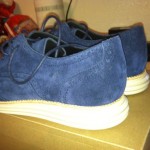 COLE HAAN LUNARGRAND WINGTIPS BLUE SUEDE SZ 11.0 BLINKS BLUE/OFF WHITE  RARE CW