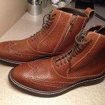 Mens Cole Haan Nike Air Brown Snake-Stamped Leather Ankle Boots Size 8 1/2