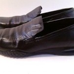 Mens Cole Haan Nike Air Shoes Size 11.5 M Black Leather Slip Ons Loafers