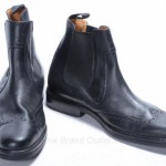 Cole Haan C07084 L10 R10.5 brogue black leather pull on boot MISMATE NEW $298