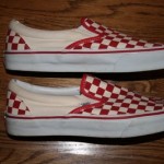 Vans Slip On VINTAGE White/Red Checkers Size 10 vans