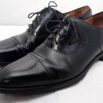COLE HAAN NIKE AIR BLACK LEATHER CAP TOE DRESS SHOES BLACK