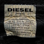 Men’s DIESEL Workmate II Classic Black Leather Ankle Boots Sz 10.5 / EU 44