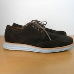 Cole Haan LunarGrand Wingtip Suede Oxford Shoe in Dark Brown/Gray 9.5