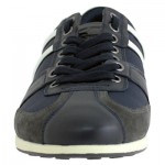 Hugo Boss Mens Sneakers Orange Label Simbad II Navy Lace Up Textile Suede