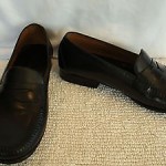 $168 PINCH PENNY COLE HAAN BLACK LEATHER LOAFERS SZ 9D INDIA