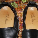 Mens COLE HAAN black leather slip on loafers shoes, size 10