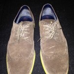 Mens Cole Haan brown suede shoes with yellow sole SZ 9.5