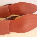 COLE HAAN mens size 10.5 M tan suede and brown leather saddle shoes