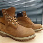 TIMBERLAND TAN LEATHER BOOTS–UK 8 W