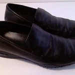 Mens Cole Haan Nike Air Shoes Size 11.5 M Black Leather Slip Ons Loafers