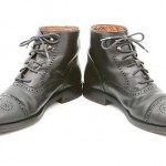 COLE HAAN 10 M, vintage vtg cap toe brogue black LACE UP ANKLE dress BOOTS SHOES