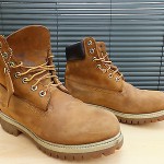 TIMBERLAND TAN LEATHER BOOTS–UK 8 W