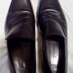 Hugo Boss Loafers Sz 10 Chesterfield Mocassins Black Leather Excellent Condition