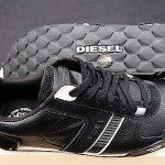 NIB Diesel Men’s Black Leather Fashion Casual Athletic Sneakers Shoes Size 8