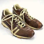 Brown White Leather Mesh Canvas DIESEL 1 Hand Control Skater Sneakers Shoes 10.5