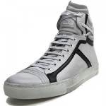 $245 Hugo Boss White Leather Sneakers Mid Boots Mens Shoes 10 43 Trainers .5