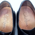 COLE HAAN NIKE AIR BLACK LEATHER CAP TOE DRESS SHOES BLACK