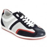 Hugo Boss Mens Silvans Dark Blue Casual Lace-Up Fashion Sneakers Kicks Shoes