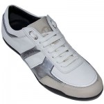 $330 Hugo Boss Black Label Leather Sneakers White Mens Shoes 10 43 Trainers 9.5