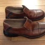 Mens BROWN Leather Casual Dress Slip On Loafer Shoe Size 11 CLARKS 70846