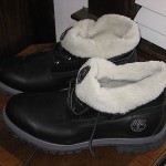 Mens TIMBERLAND black roll down boots  sz 10  Exc cond
