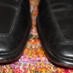 Mens COLE HAAN black leather slip on loafers shoes, size 10
